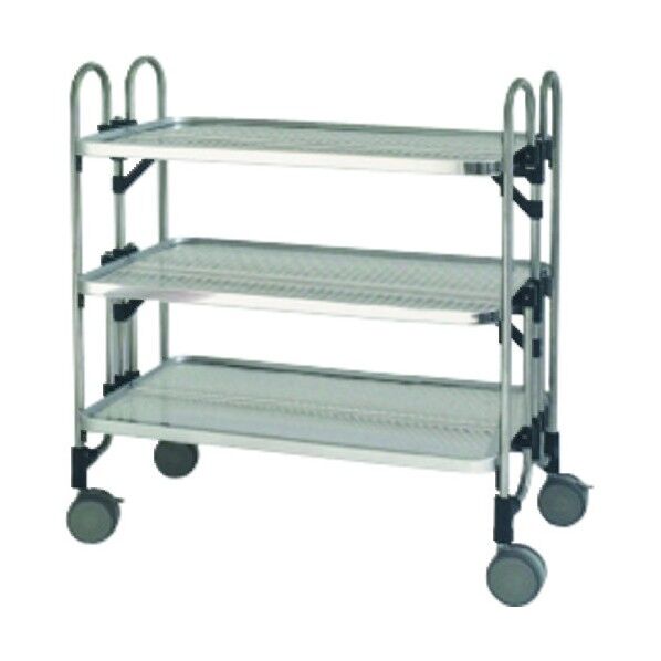 ステンレス パンチング折りたたみ式ワゴン FEOPW-3 1点