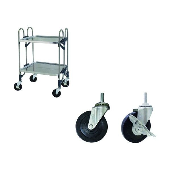 ステンレス 折りたたみ式ワゴン ゴムキャスター仕様 FEA-2GM 1点