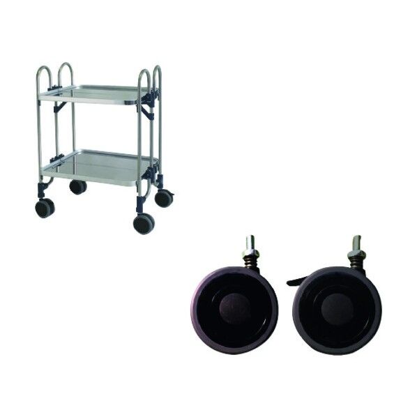 ステンレス 折りたたみ式ワゴン 振動吸収キャスター FEA-2SP 1点