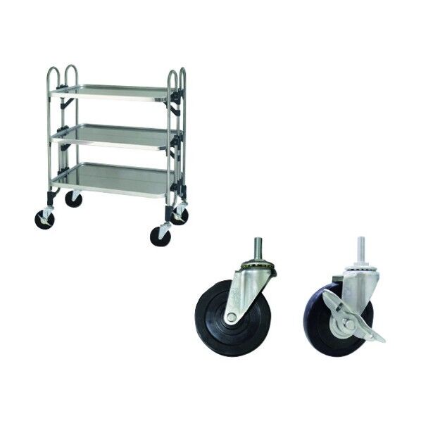 ステンレス 折りたたみ式ワゴン ゴムキャスター仕様 FEAM-3GM 1点