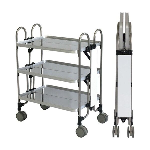 ステンレス 折りたたみ式ワゴン サイド表示仕様 FEAM-S-3 1点