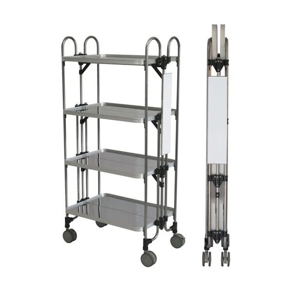 ステンレス 折りたたみ式ワゴン サイド表示仕様 FEAM-S-4 1点