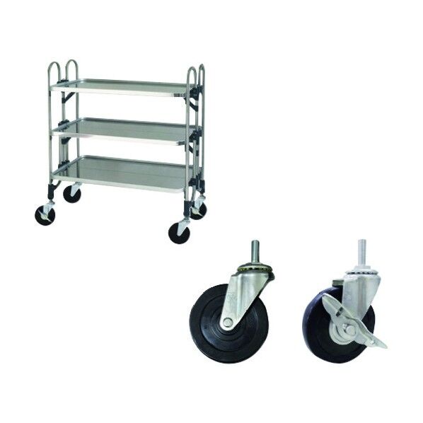 ステンレス 折りたたみ式ワゴン ゴムキャスター仕様 FEAW-3GM 1点