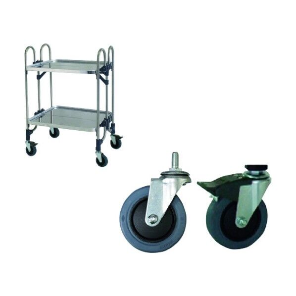 ステンレス パンチング折りたたみ式ワゴン 静かなキャスター仕様 FEOP-2SE 1点