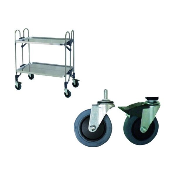 ステンレス パンチング折りたたみ式ワゴン 静かなキャスター仕様 FEOPM-2SE 1点