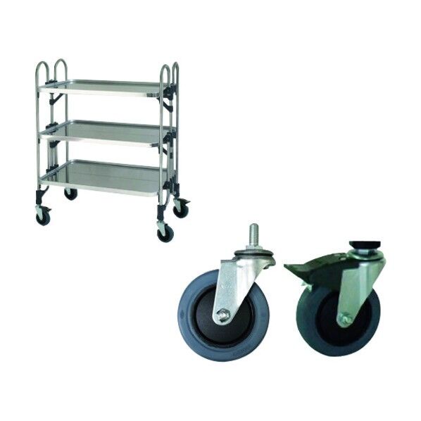 ステンレス パンチング折りたたみ式ワゴン 静かなキャスター仕様 FEOPM-3SE 1点