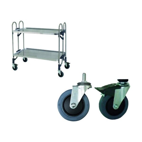 ステンレス パンチング折りたたみ式ワゴン 静かなキャスター仕様 FEOPW-2SE 1点