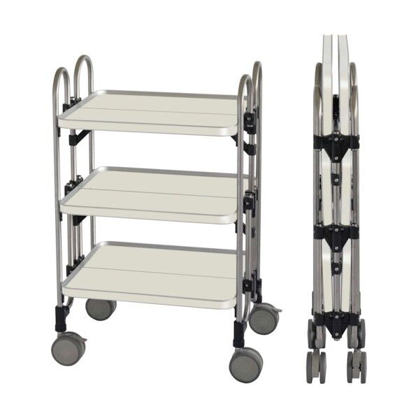 折りたたみ式ワゴン ホワイトスチール仕様 FEWA-3NU 1点