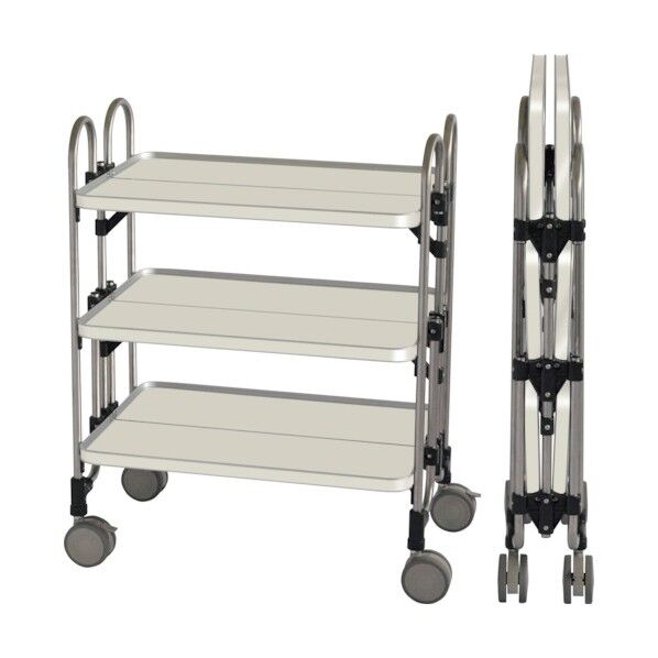 折りたたみ式ワゴン ホワイトスチール仕様 FEWAM-3NU 1点