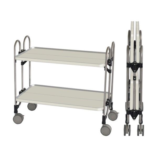 折りたたみ式ワゴン ホワイトスチール仕様 FEWAW-2NU 1点