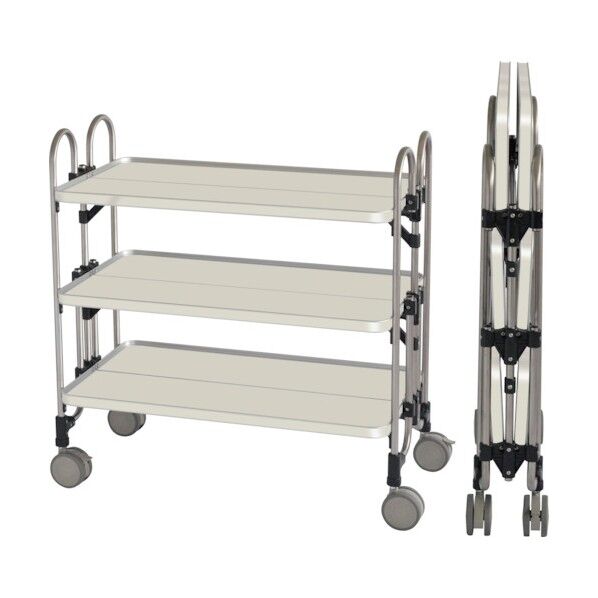 折りたたみ式ワゴン ホワイトスチール仕様 FEWAW-3NU 1点