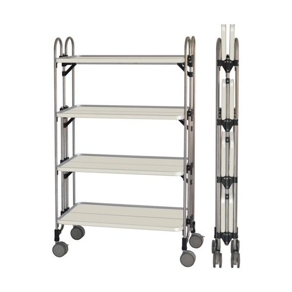 折りたたみ式ワゴン ホワイトスチール仕様 FEWAW-4NU 1点