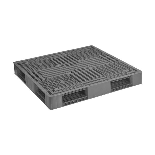 日本プラパレット プラスチックパレットFM-1111 両面四方差し グレー FM-1111-GY 1点