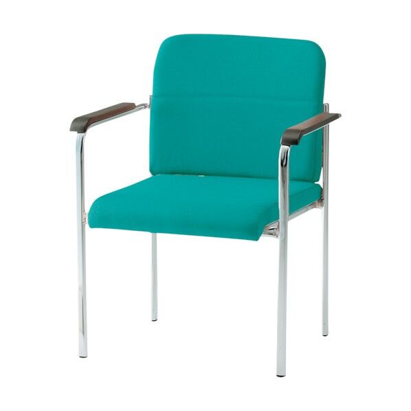 ミーティングチェア 4本脚肘付 クリアグリーン FMN-4A CGN 1点