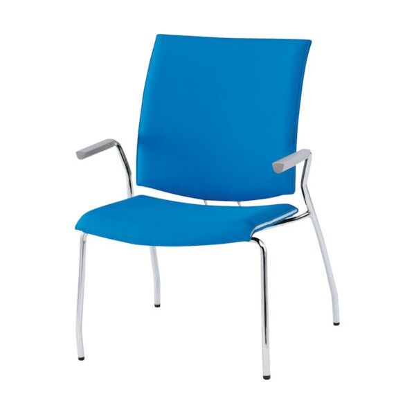 ミーティングチェア 4本脚肘付 クリアブルー FMP-4A CBL 1点