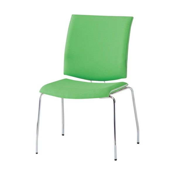 ミーティングチェア 4本脚 ライトグリーン FMP-4 LGN 1点