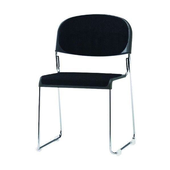 ミーティングチェア メッキ脚 布張り