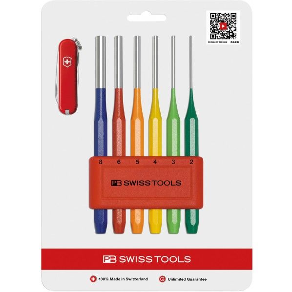 平行レインボーピンポンチセット アーミーナイフ