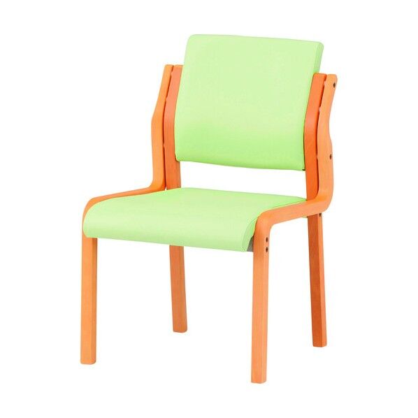 木製スタッキングチェア FVM-5L リーフグリーン FVM-5L-LGE 1点