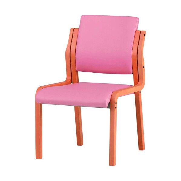 木製スタッキングチェア FVM-5L パステルピンク FVM-5L-PP 1点