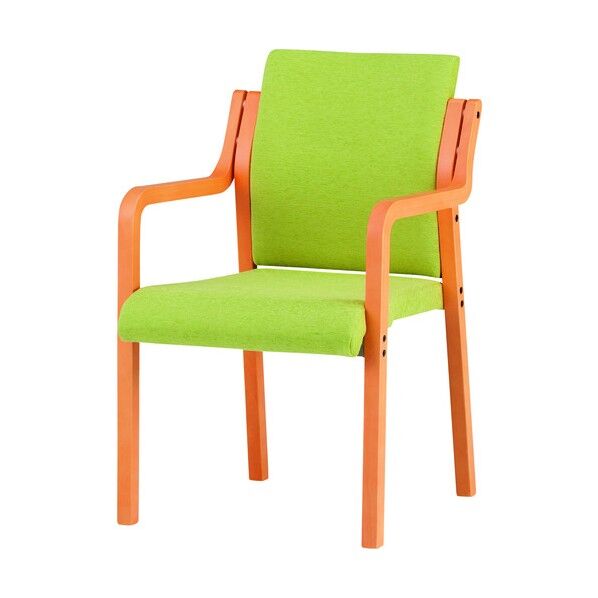 木製スタッキングチェア 肘付き FVM-6A Fミントグリーン FVM-6A-FMGE 1点