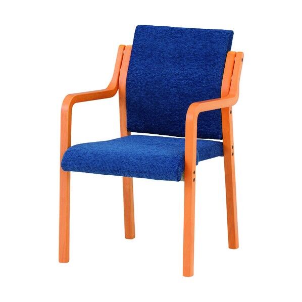 木製スタッキングチェア 肘付き FVM-6A Fネイビー FVM-6A-FNB 1点