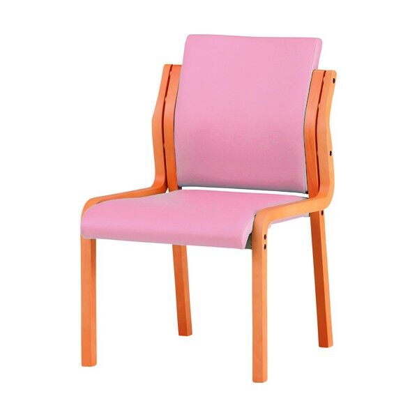 木製スタッキングチェア FVM-6L パステルピンク FVM-6L-PP 1点