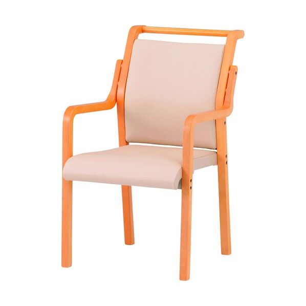 木製スタッキングチェア 肘付き FVM-8AL ライトベージュ FVM-8AL-LBG 1点
