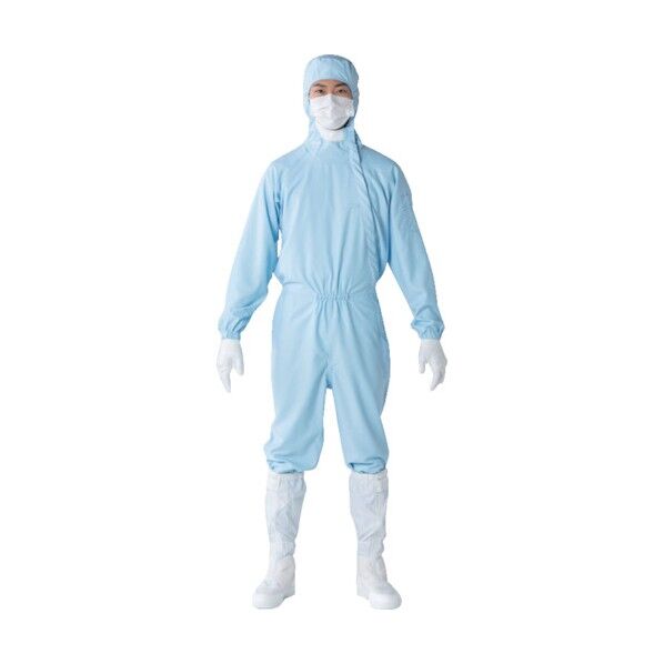 フード一体クリーンスーツ FX122C ブルー M FX122C-02-M 1点