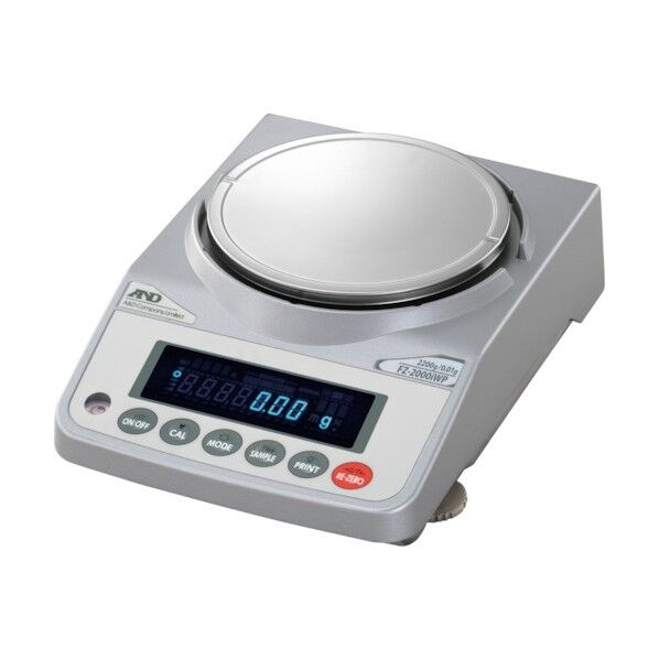 校正用分銅内蔵防塵･防水汎用天びん FZ2000iWP JCSS校正付 38 x 30 x 25 cm FZ2000IWP-JA-00J00 1個