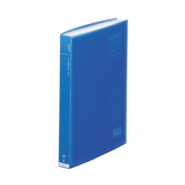 LIHIT LAB. 透明クリヤーブック 60P ブルー A4 G3103-8 1点