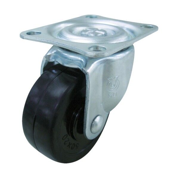 プレート式キャスター Gシリーズ (ゴム車) 自在