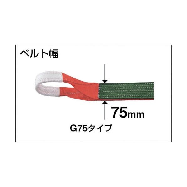 トラスコ ベルトスリング両端アイ形７５ｍｍＸ１．０ｍ G75-10 (75MMX1.0M) 1点