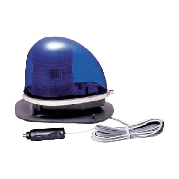 青色丸型警光灯 2N型 ゴムマグネットタイプ (シガーライタープラグ付) 12V GFL-2NBB 1点