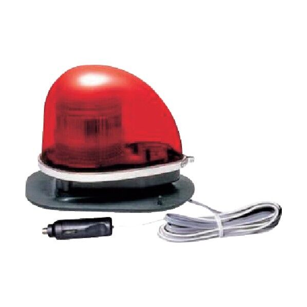 赤色丸型警光灯 2N型 ゴムマグネットタイプ (シガーライタープラグ付) 12V GFL-2NBR 1点