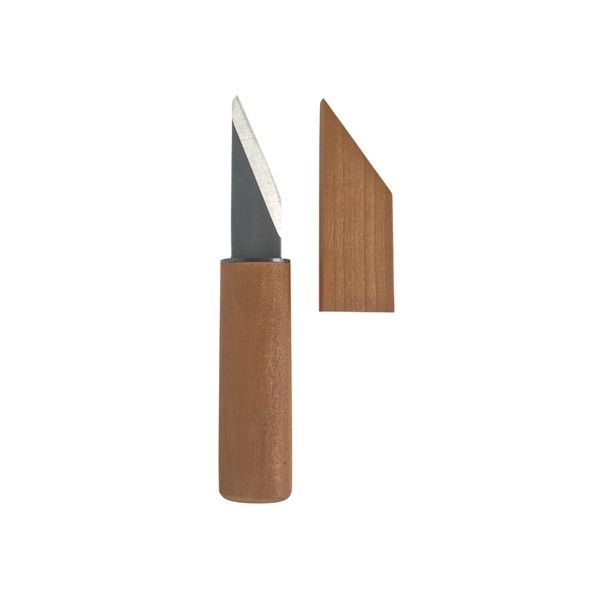 切出ナイフ 木サヤ ハガネ付 K型 全長166mm 刃長45mm 1個