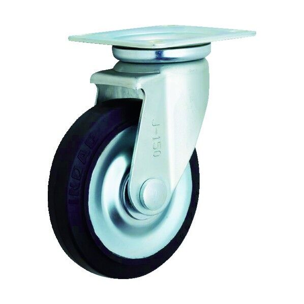 プレート式キャスター(プレス製ゴム車) 自在