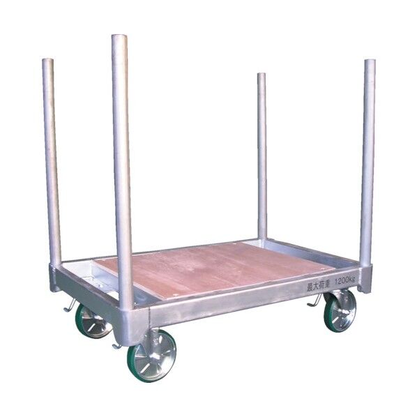 スチール製平床運搬台車天板ベニヤタイプ