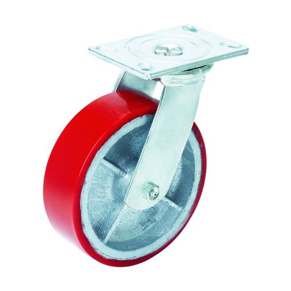 スーパーストロングキャスター 鋳鉄ホイールウレタン自在車 プレート式 Hシリーズ