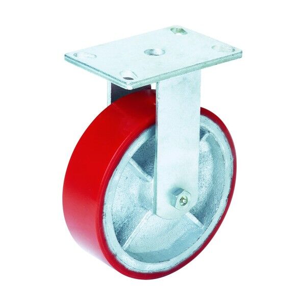 スーパーストロングキャスター 鋳鉄ホイールウレタン固定車 プレート式 Hシリーズ