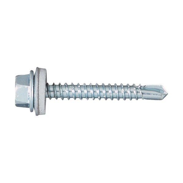 ニューポイントドリルねじ 六角シーリング 6(6.3)×19 鉄 三価ユニクロ 防水ワッシャー付 ) H-6019SW 400本