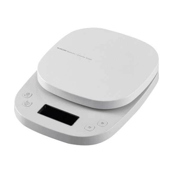 キッチンスケール タイマー付 最大2kg 最小0.1g表示 ホワイト HCS-KS03WH 1点