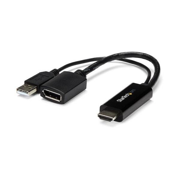 ディスプレイアダプター/HDMI - DP/4K30Hz/USBパワー/BK HD2DP 1個