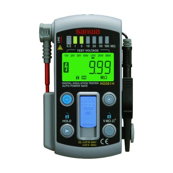 スマートスタイル7レンジ式デジタル絶縁抵抗計 250 x 150 x 59 mm HG561H 1