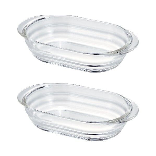 耐熱ガラス製グラタン皿2個セット