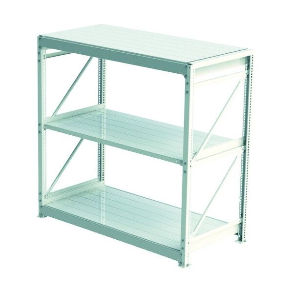 重量ラック(1000kgタイプ・3段タイプ) 単体型・高サ2100mm ホワイト HK1890213 1点