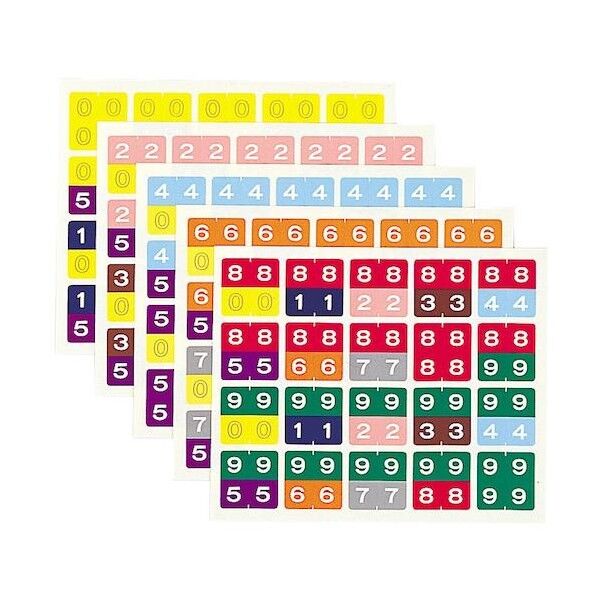 カラーナンバーラベル M 2桁用 (100片)