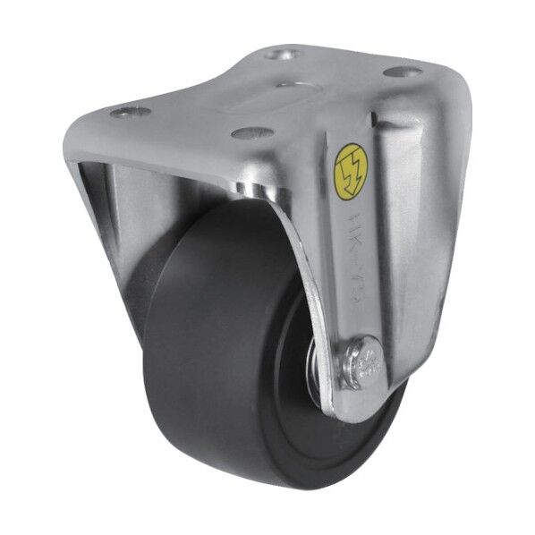 プレート式低床式重荷重用キャスター(導電性モノマーキャスティングナイロン車) 固定