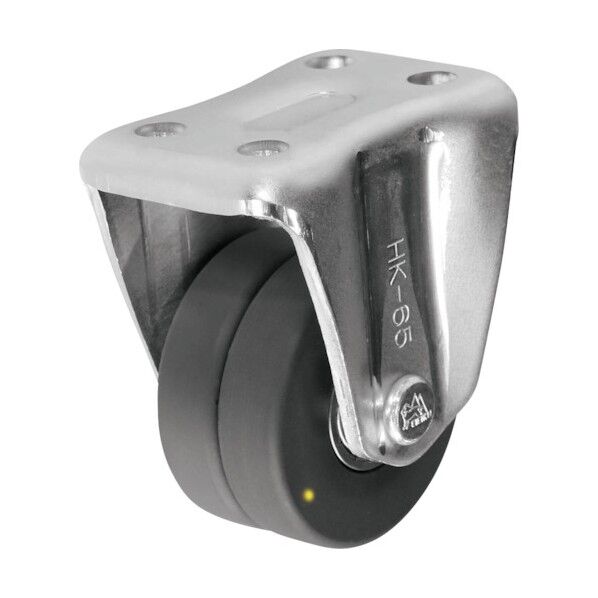 低床重荷重用双輪キャスター 65径 固定 MCD車輪 三価クロメート