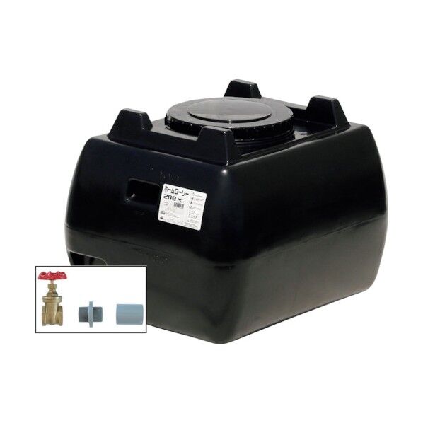ホームローリータンク200(フタ含む)ドレンバルブセット(40A)付 ブラック HLT-200(BK)+VALVE-SET40A 1点